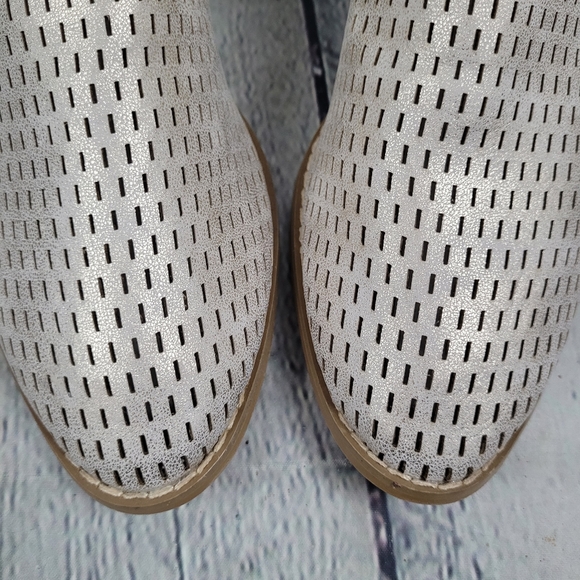 VANESSA WU | Anthropologie gold perforated strappy ankle boots - Picture 4 of 11